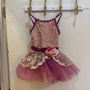 Elegant Pink and Gold Kids Costume